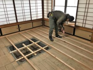 栗原市築館 和室の畳をフローリングにします(^-^;