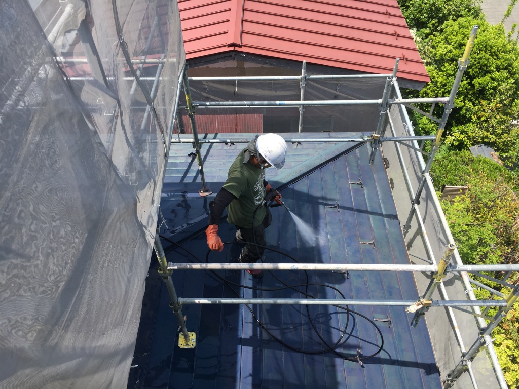 栗原市高清水 母屋・作業場屋根塗装 N様邸
