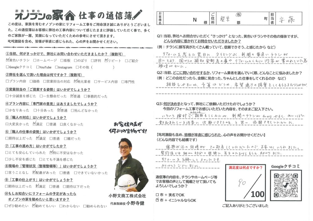 リフォームを考えた翌日に・・・